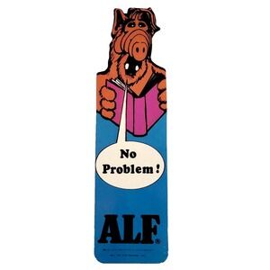 Vintage 80s Alf Bookmark, No Problem, alien die cut paper, 1987 One Stop Posters